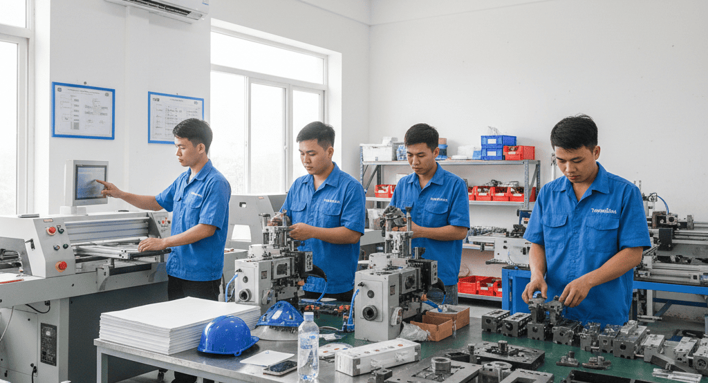 Khách hàng nghiệm thu máy móc công nghiệp từ Trạm Cơ Khí